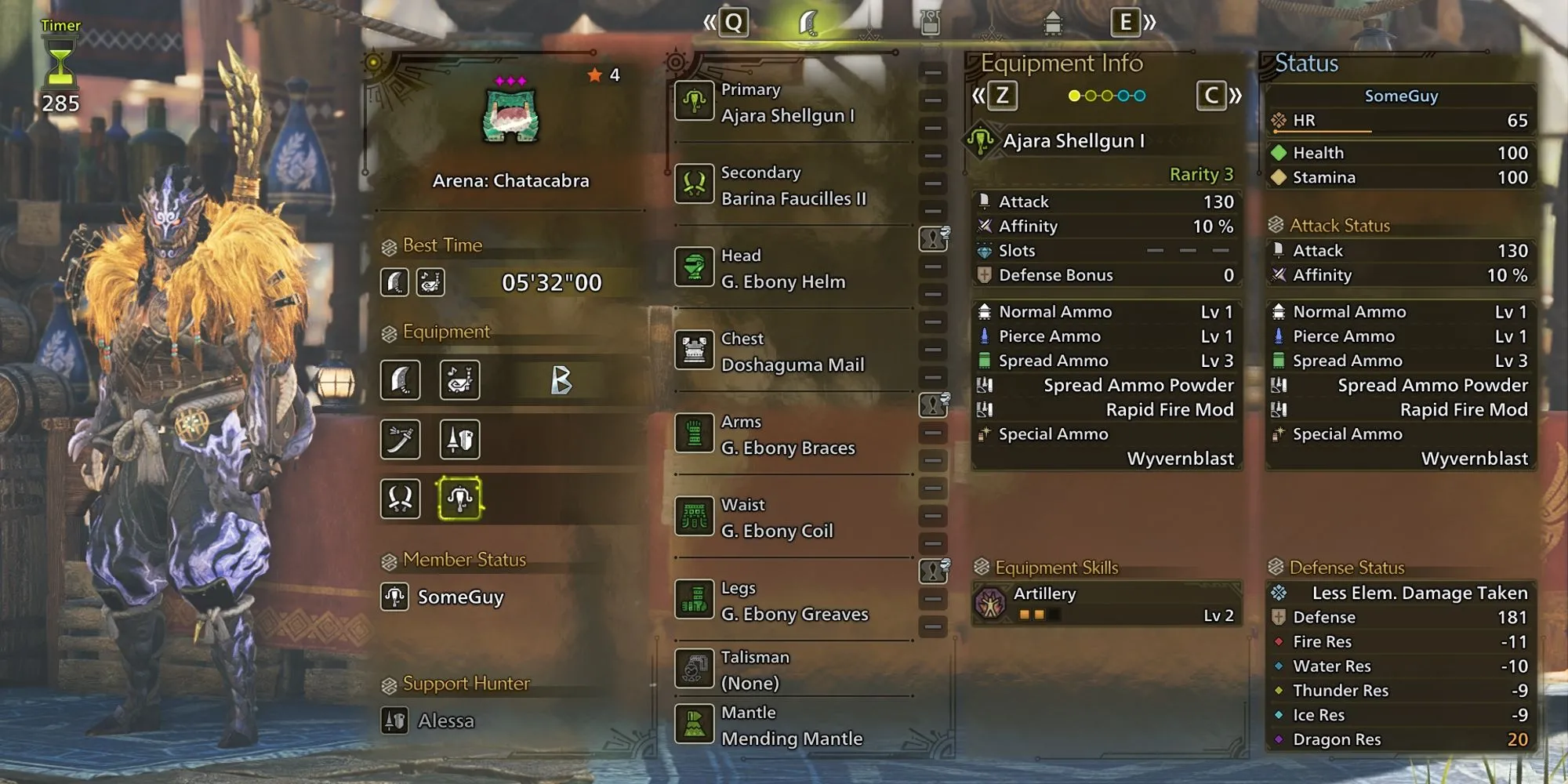 Giao diện lựa chọn Nhiệm vụ Đấu trường tại Grand Hub Monster Hunter Wilds