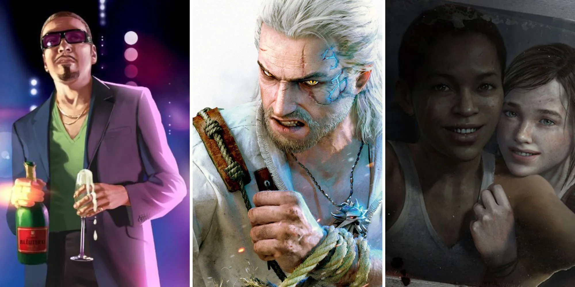 Ảnh ghép các DLC game hay nhất (Ballad of Gay Tony, Hearts of Stone, Left Behind), minh họa sự đa dạng của nội dung bổ sung
