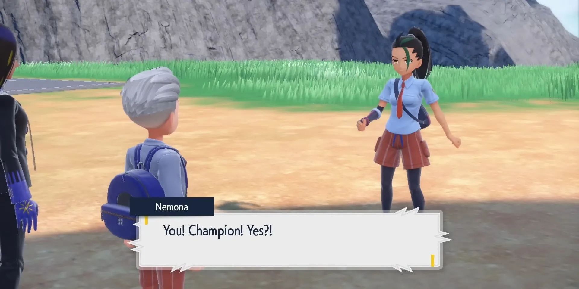 Người chơi nói chuyện với Nemona sau khi trở thành nhà vô địch trong Pokemon Scarlet &amp; Violet, cô ấy liên tục thách đấu người chơi