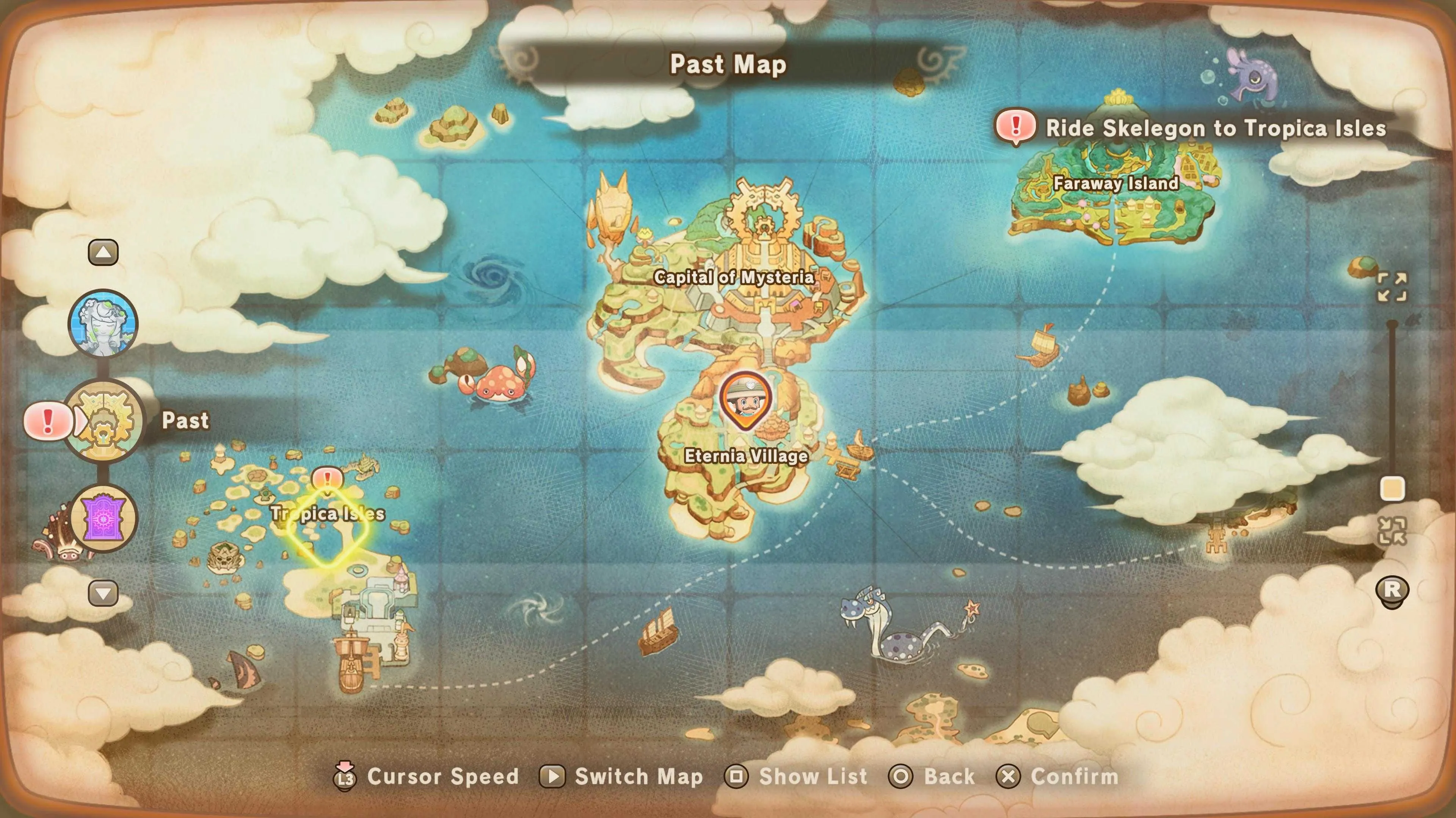 Bản đồ thế giới trong game Fantasy Life I The Girl Who Steals Time