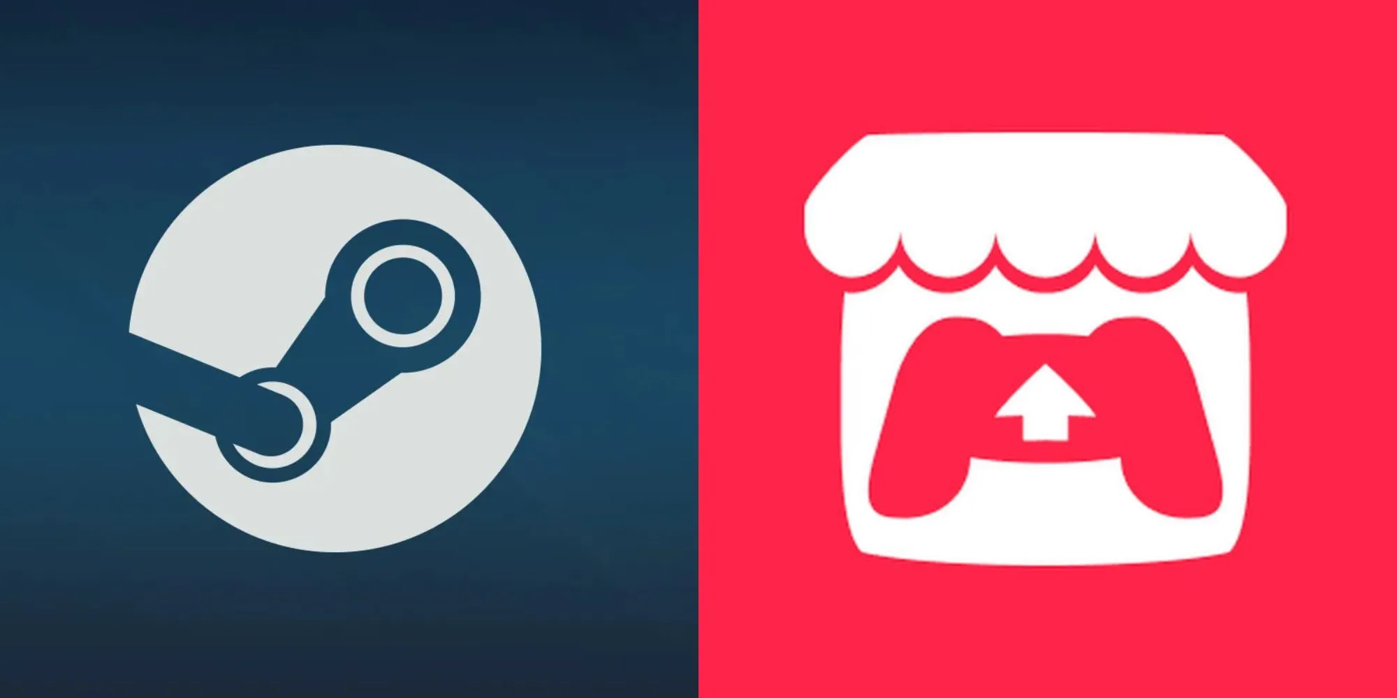 Biểu tượng Steam và Itch.io, minh họa việc các nền tảng này nhượng bộ áp lực kiểm duyệt nội dung