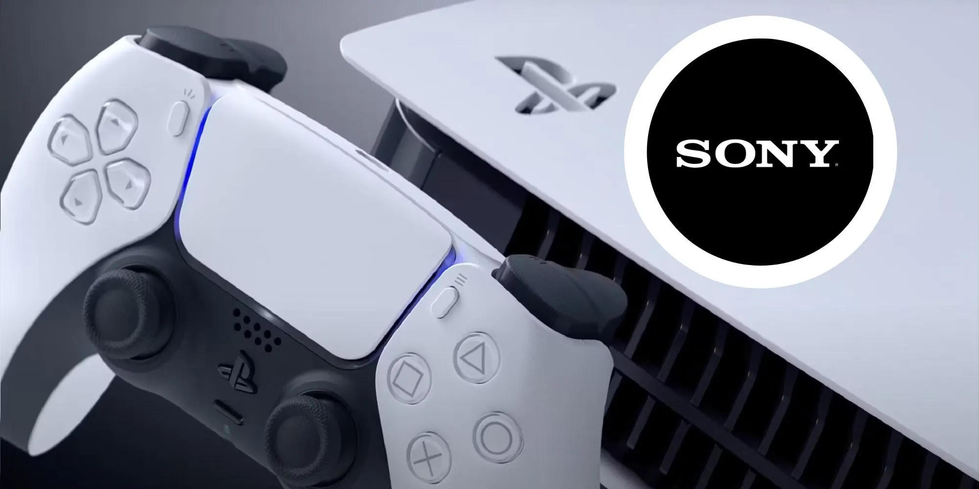 Console PlayStation 5 và tay cầm DualSense với logo Sony