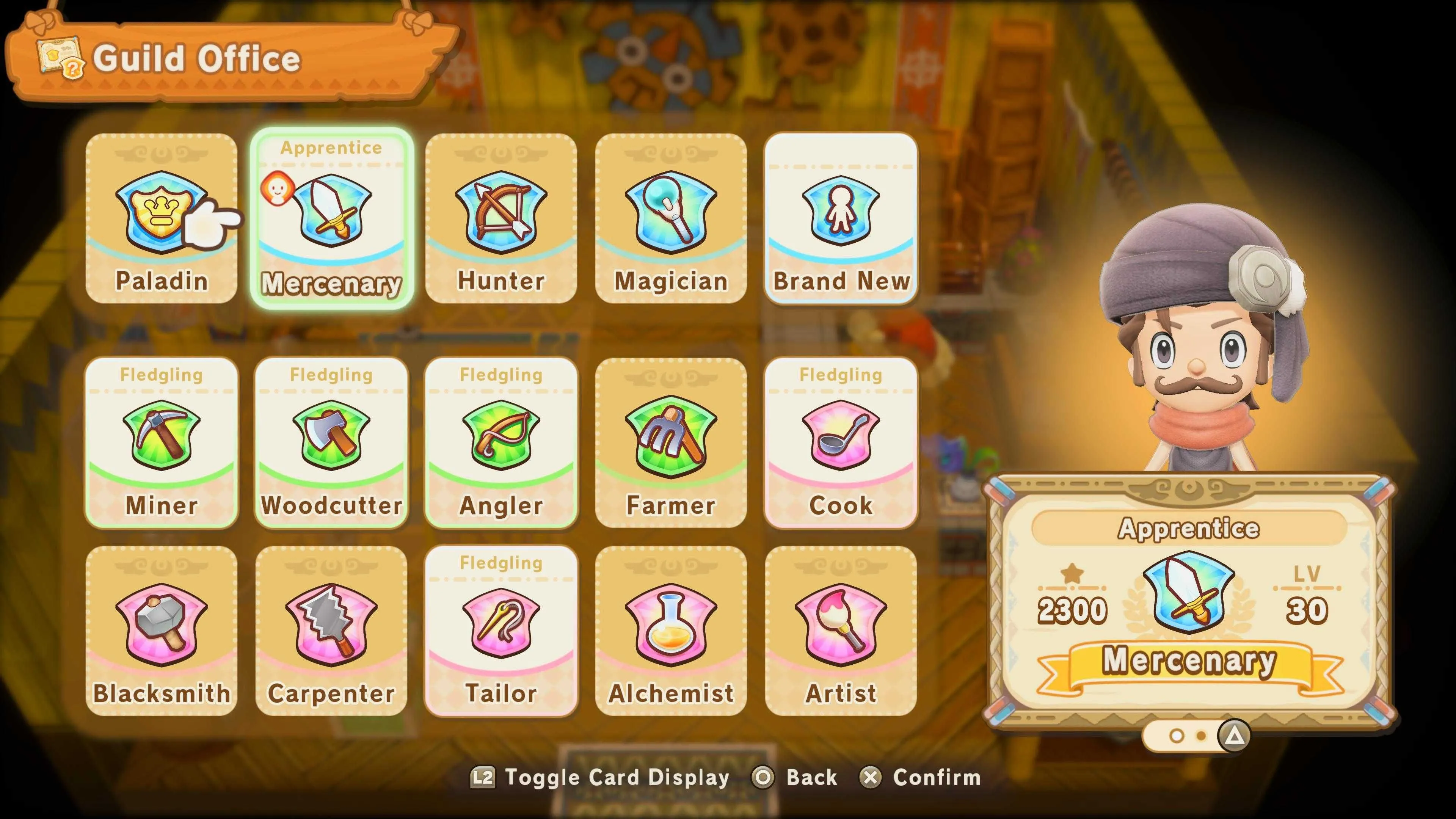Giao diện bảng nhiệm vụ nghề nghiệp trong game Fantasy Life I The Girl Who Steals Time