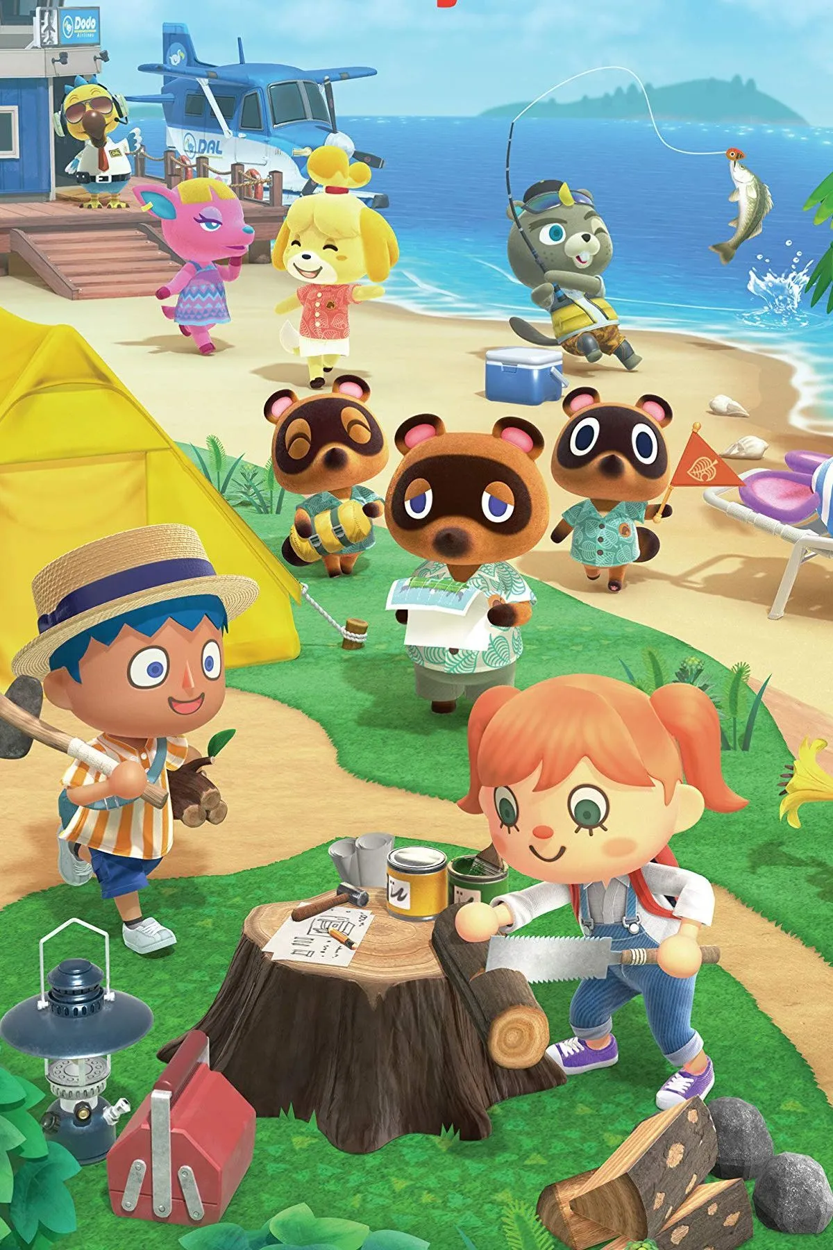 Góc nhìn toàn cảnh hòn đảo tươi đẹp trong Animal Crossing: New Horizons, biểu tượng cho thế giới ảo đầy thư giãn.