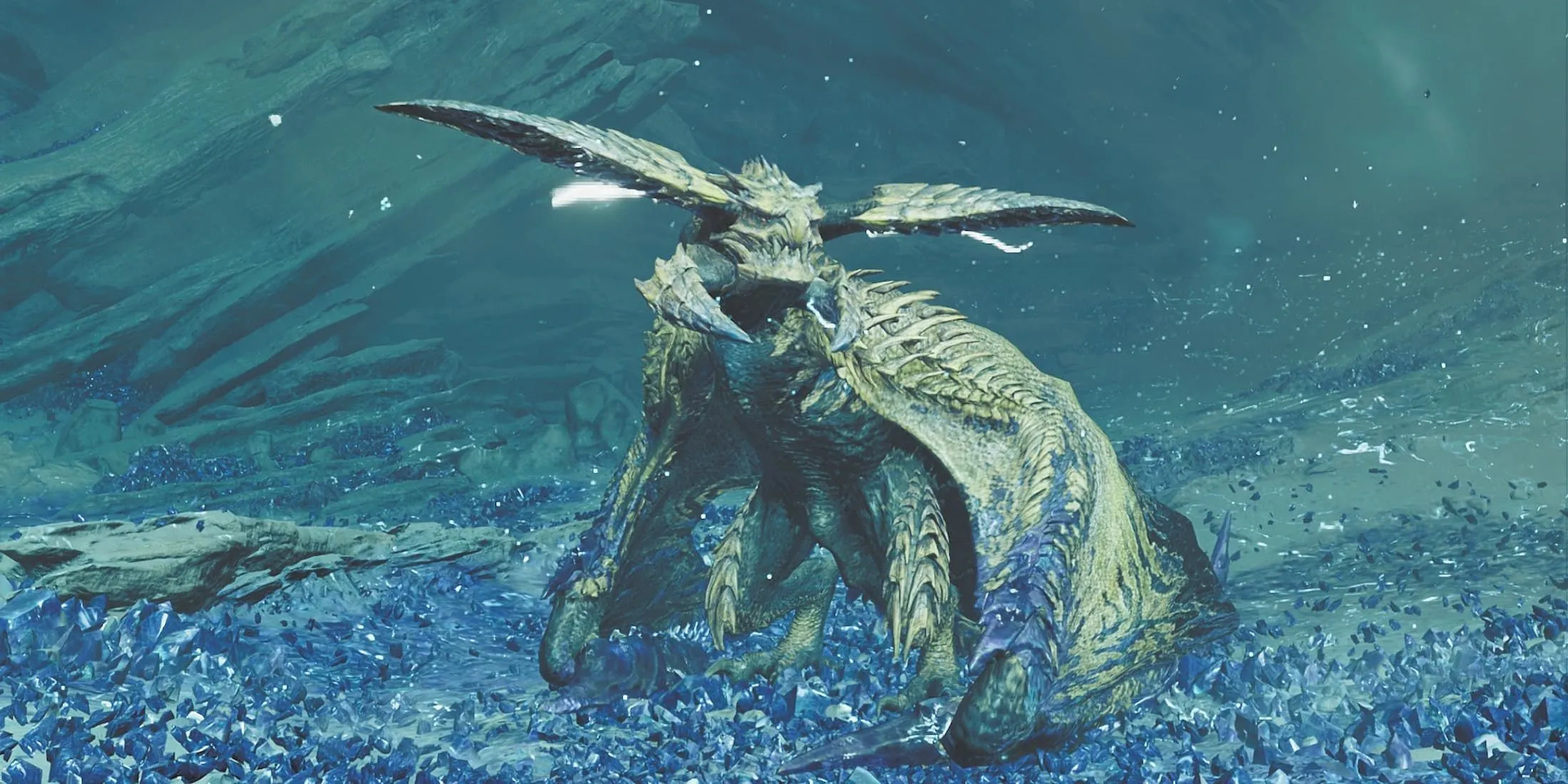 Hình ảnh quái vật Arch-tempered Rey Dau trong nhiệm vụ sự kiện Monster Hunter Wilds
