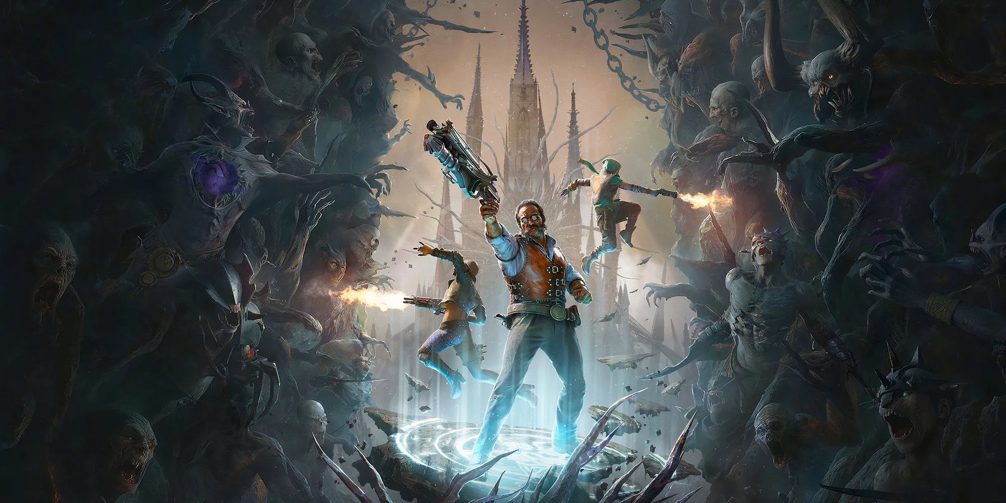 Hình ảnh quảng bá game Painkiller reboot, thể hiện phong cách diệt quỷ đặc trưng