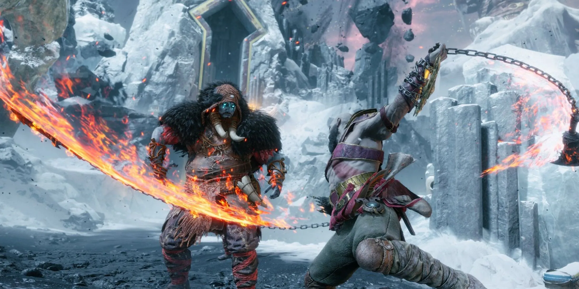 Kratos và Atreus trong một phân cảnh của God of War Ragnarok
