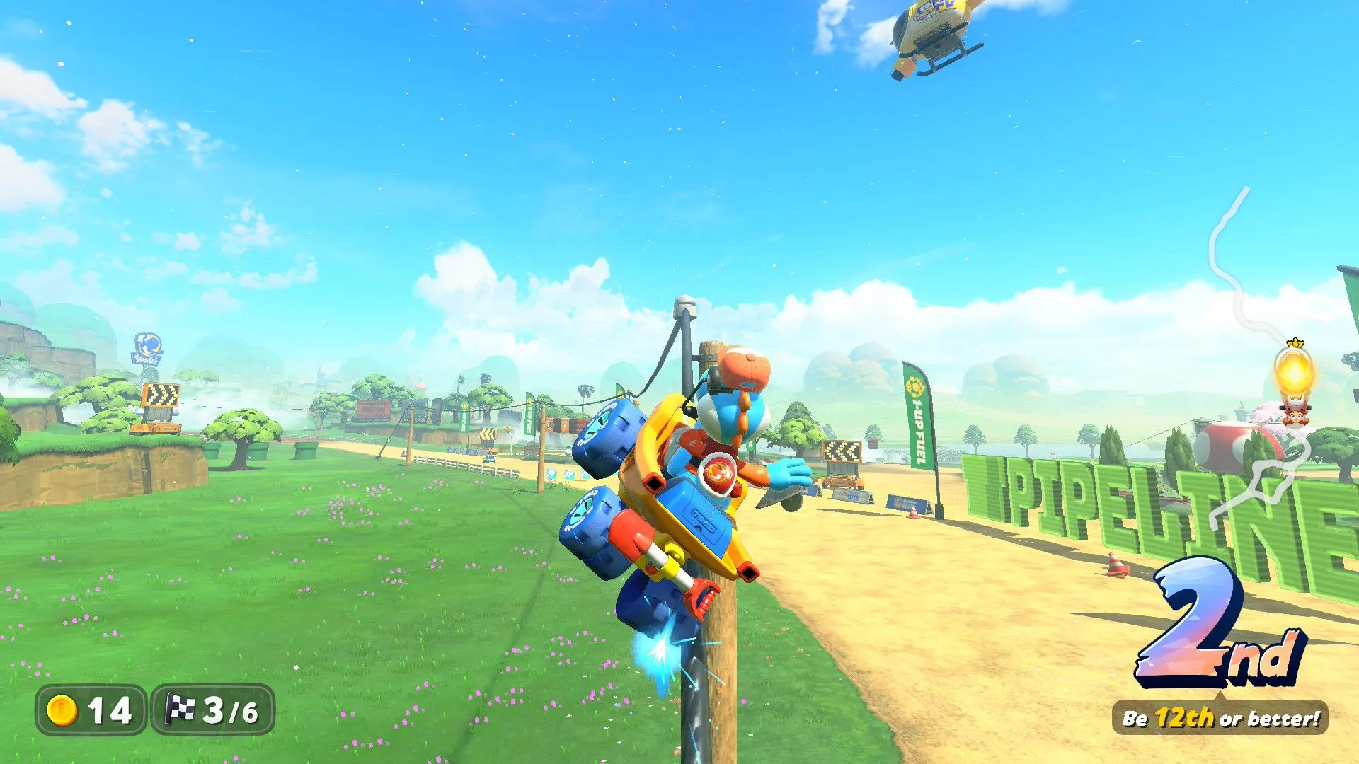 Kỹ năng grind trên đường ray độc đáo trong Mario Kart World
