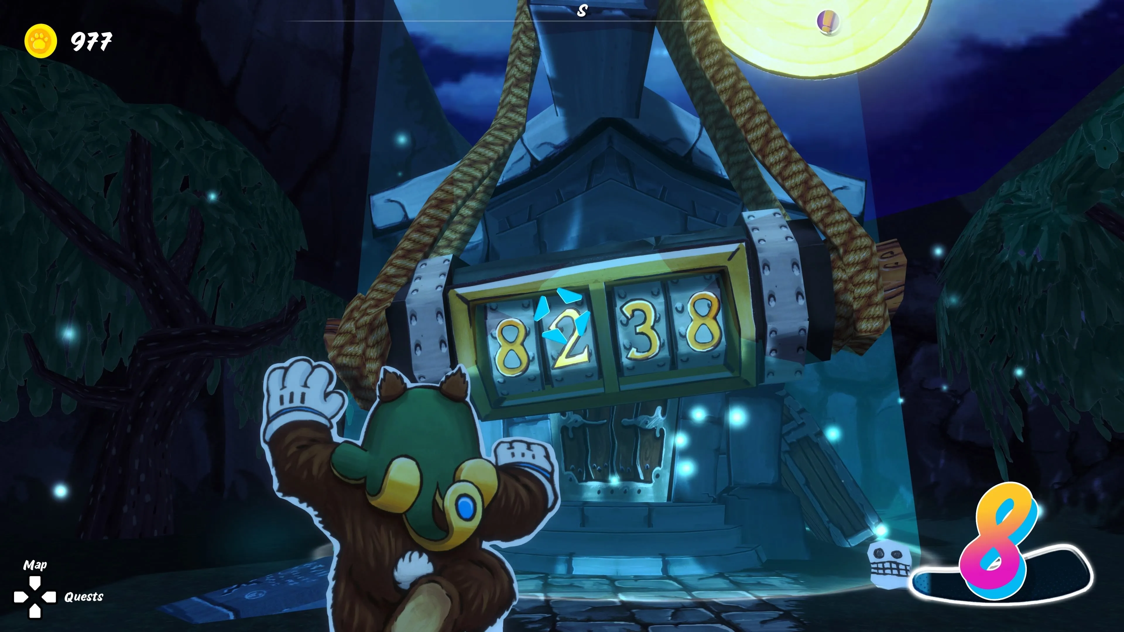 Một câu đố khóa cửa trong game Ruffy and the Riverside
