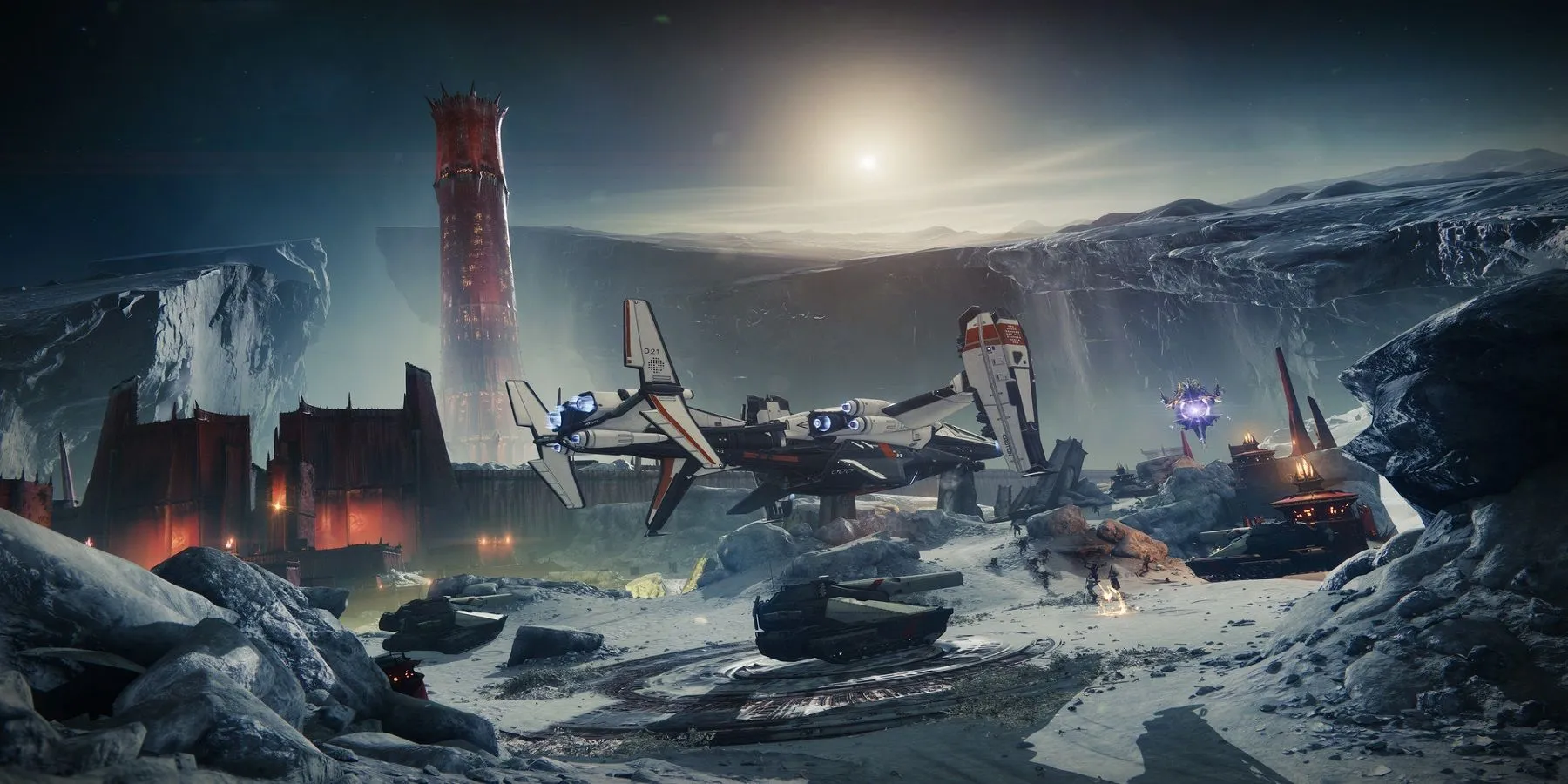 Một Guardian trên Mặt Trăng, khu vực của các hoạt động cũ trong bản mở rộng Shadowkeep của Destiny 2.