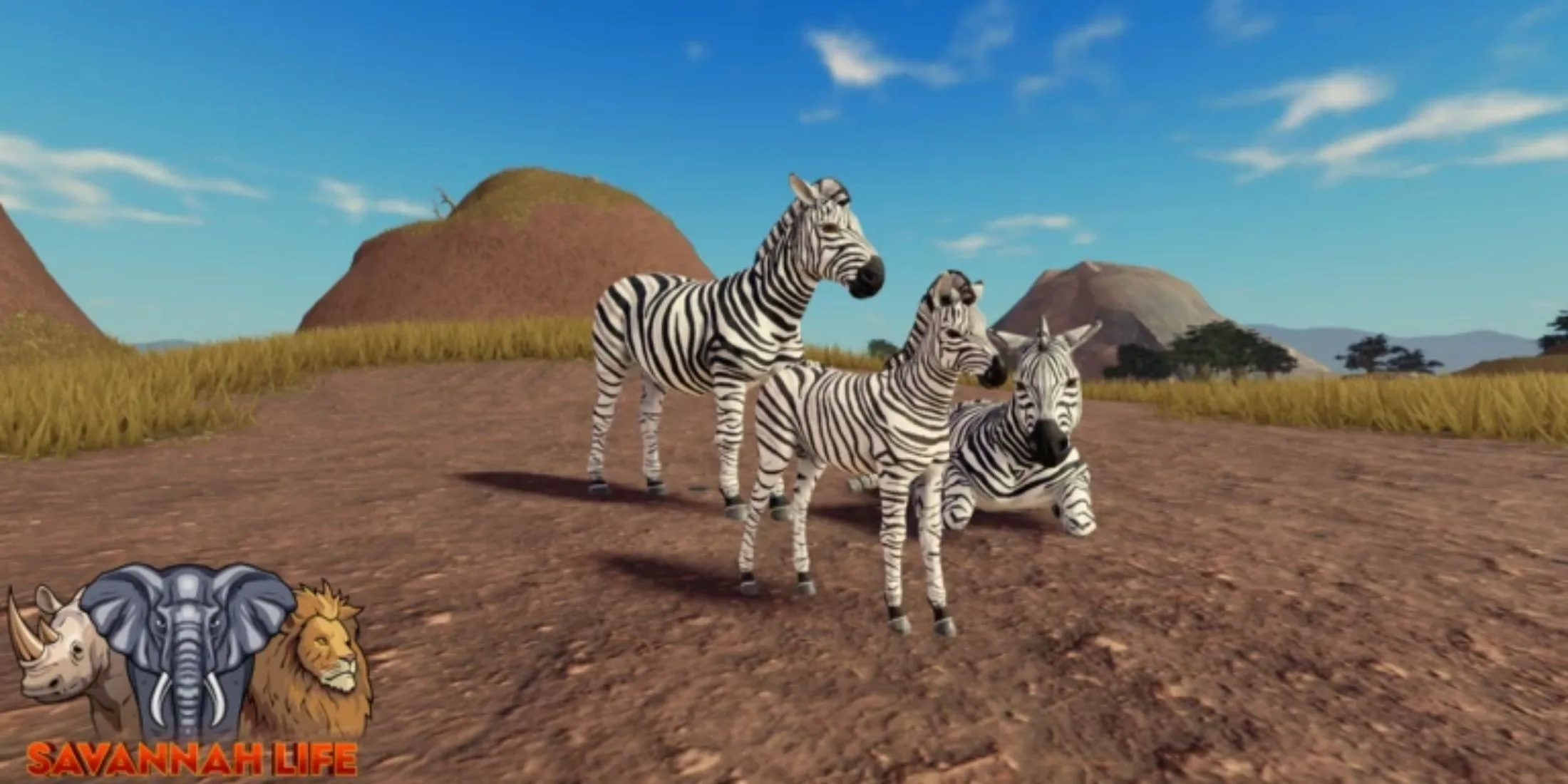 Một số loài động vật trong môi trường game Savannah Life Roblox.