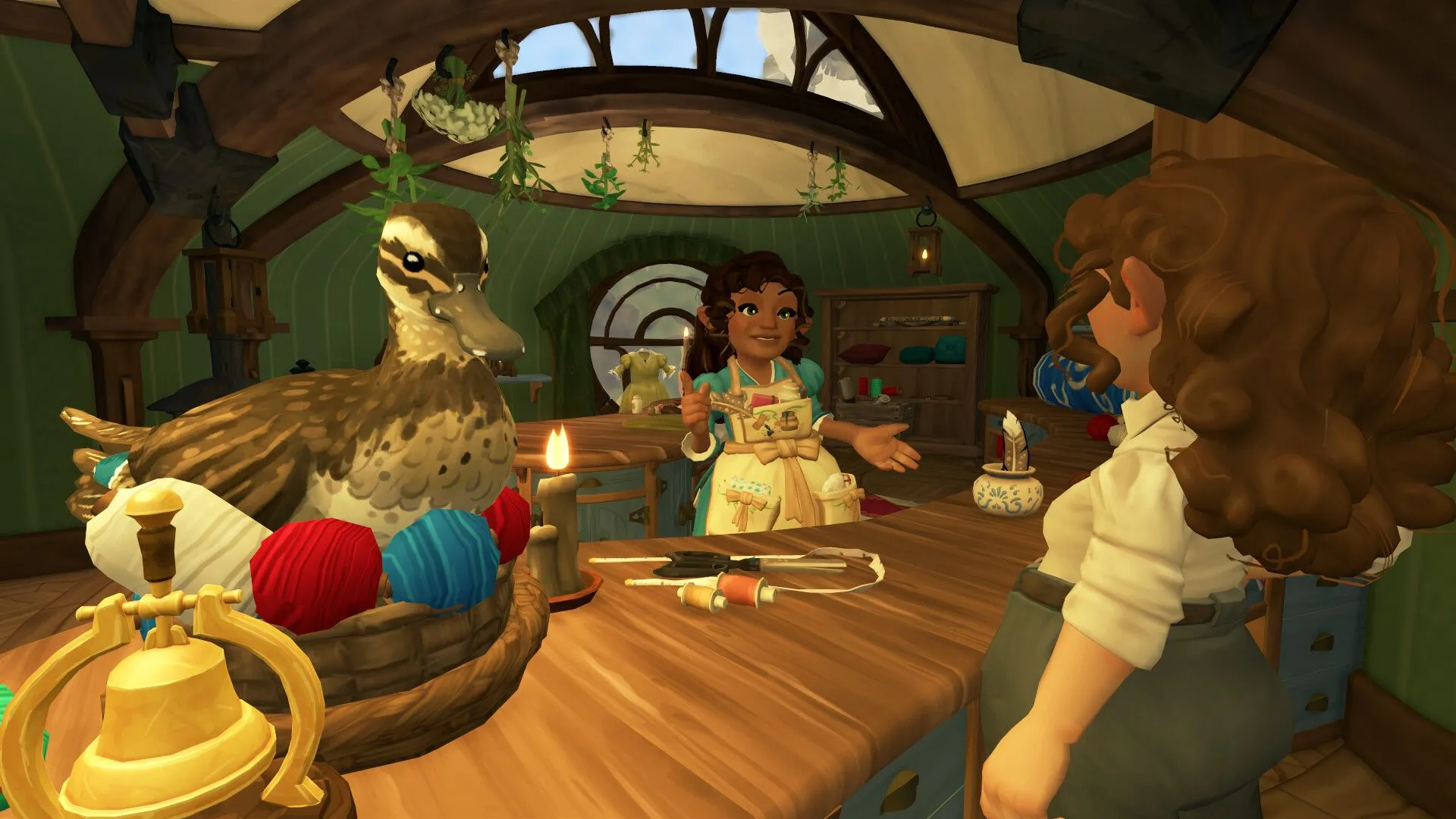 Nội thất ấm cúng của một căn nhà Hobbit trong game Tales of the Shire