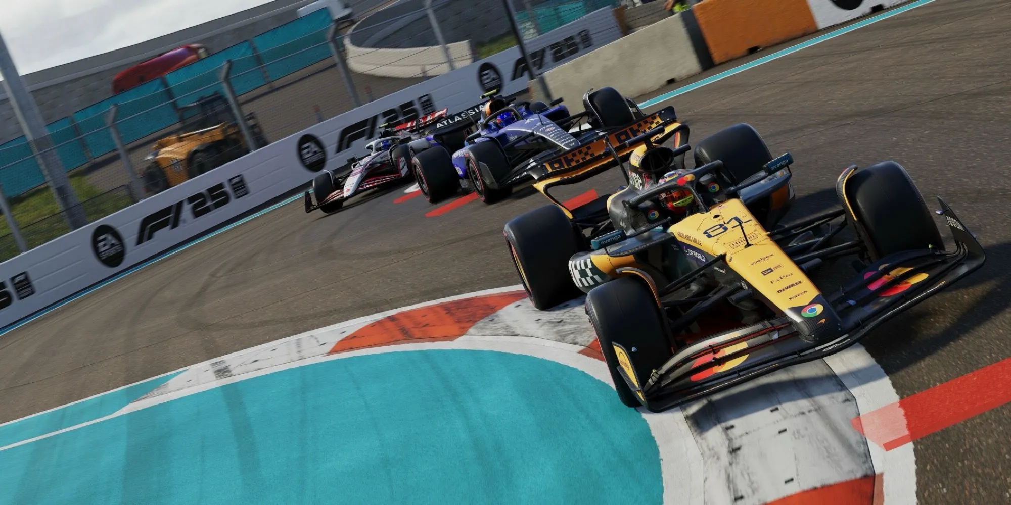 Oscar Piastri đua trên đường đua Miami trong game F1 25