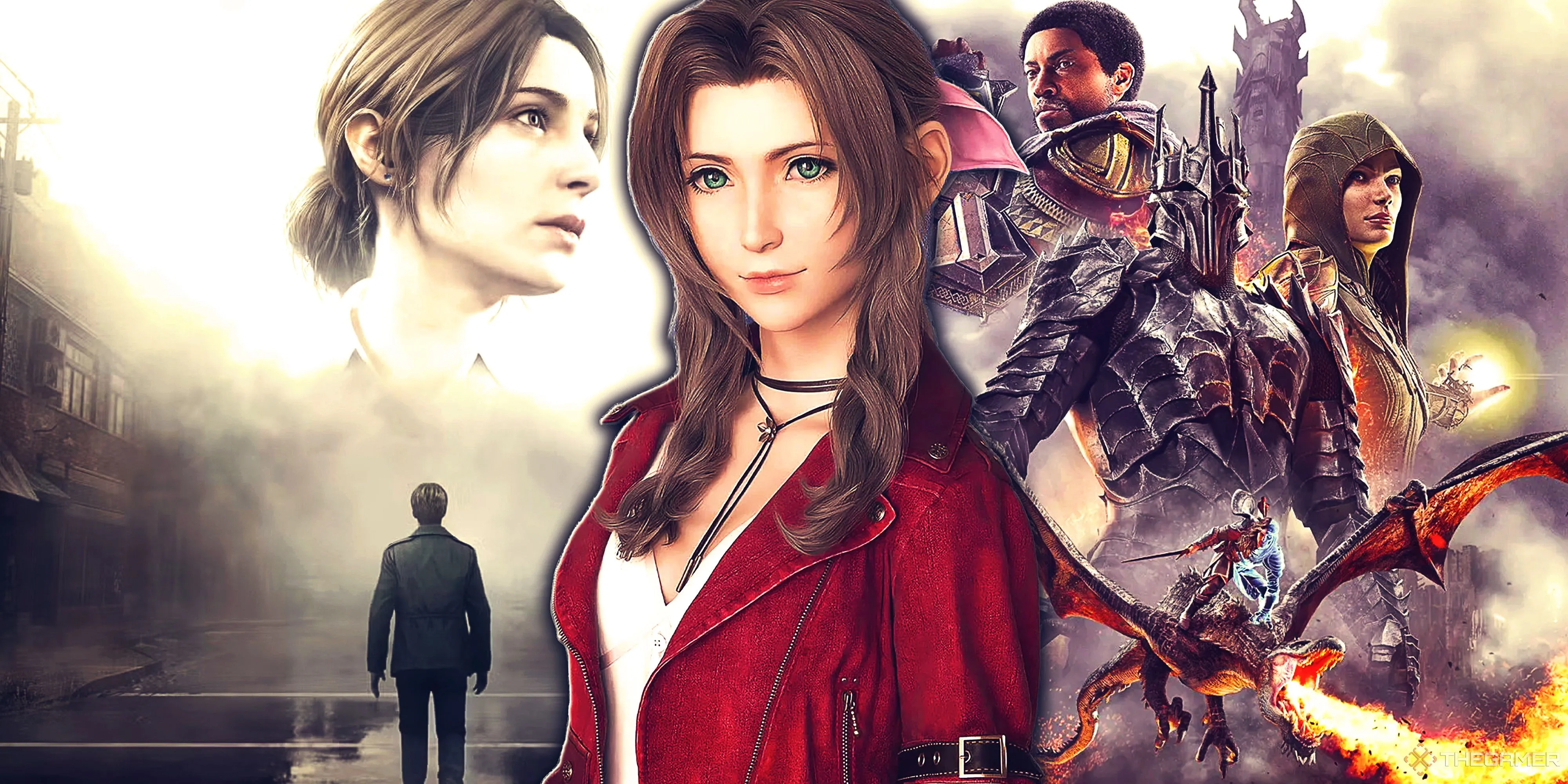 Tập hợp các nhân vật nổi bật trong game như Aerith của Final Fantasy VII và các tựa game kinh dị
