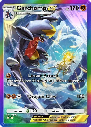 Thẻ bài Garchomp Ex hệ Đấu trong Pokemon TCG Pocket từ bộ Triumphant Light