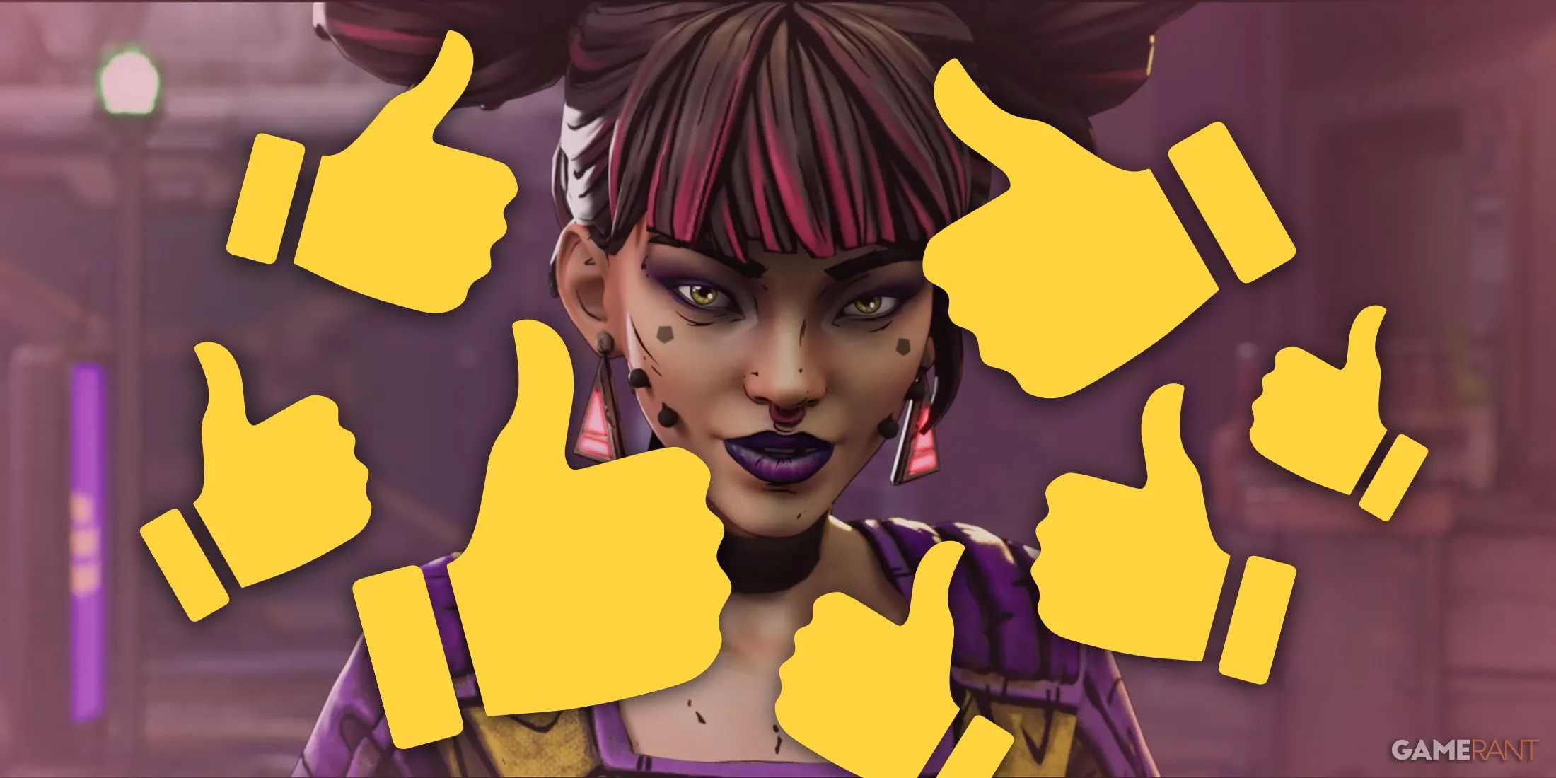 Vex the Siren tạo dáng với ngón tay cái hướng lên thể hiện sự lạc quan trong Borderlands 4