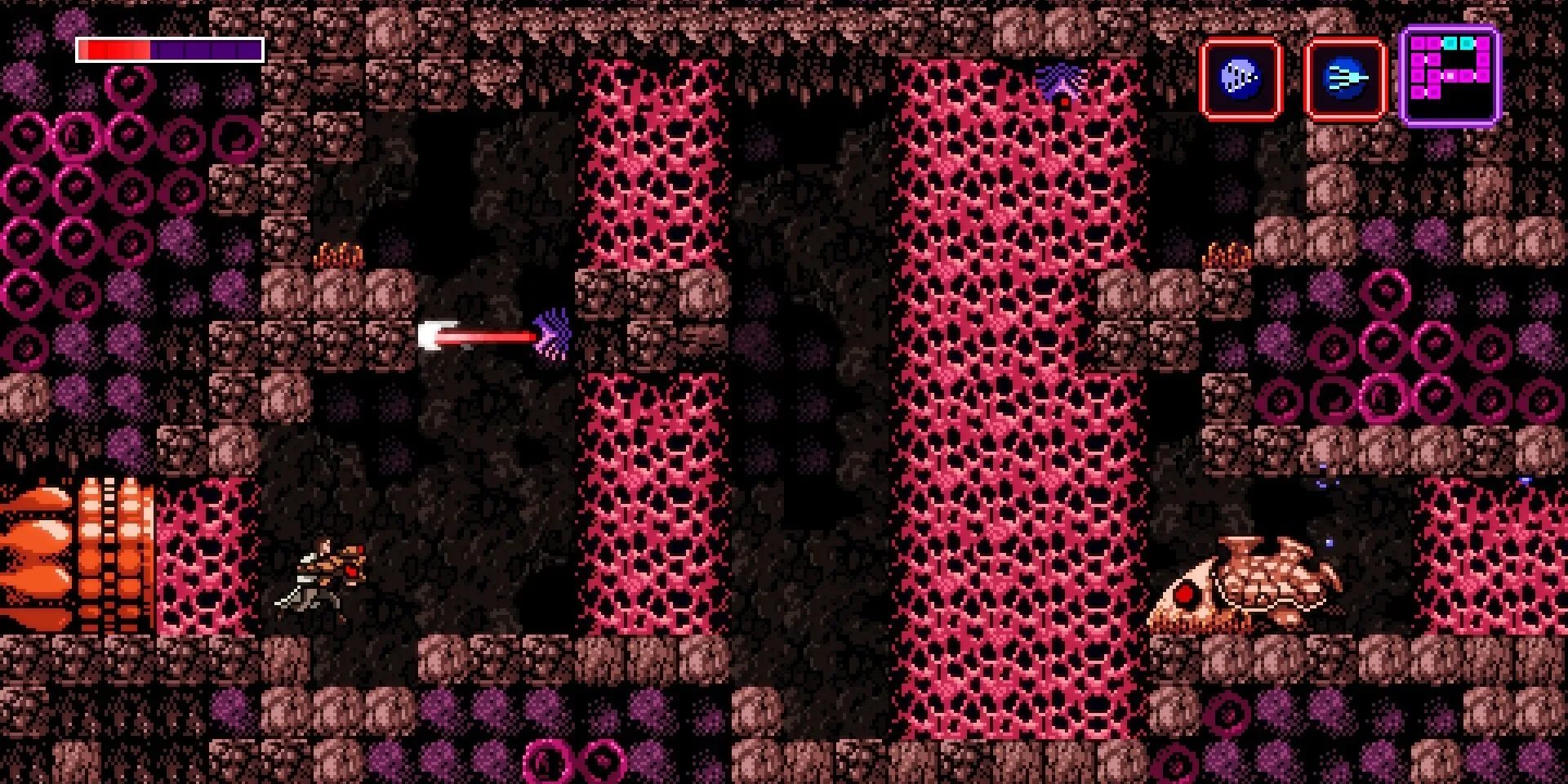 Axiom Verge: Những bức tường khổng lồ trong thế giới biomechanical