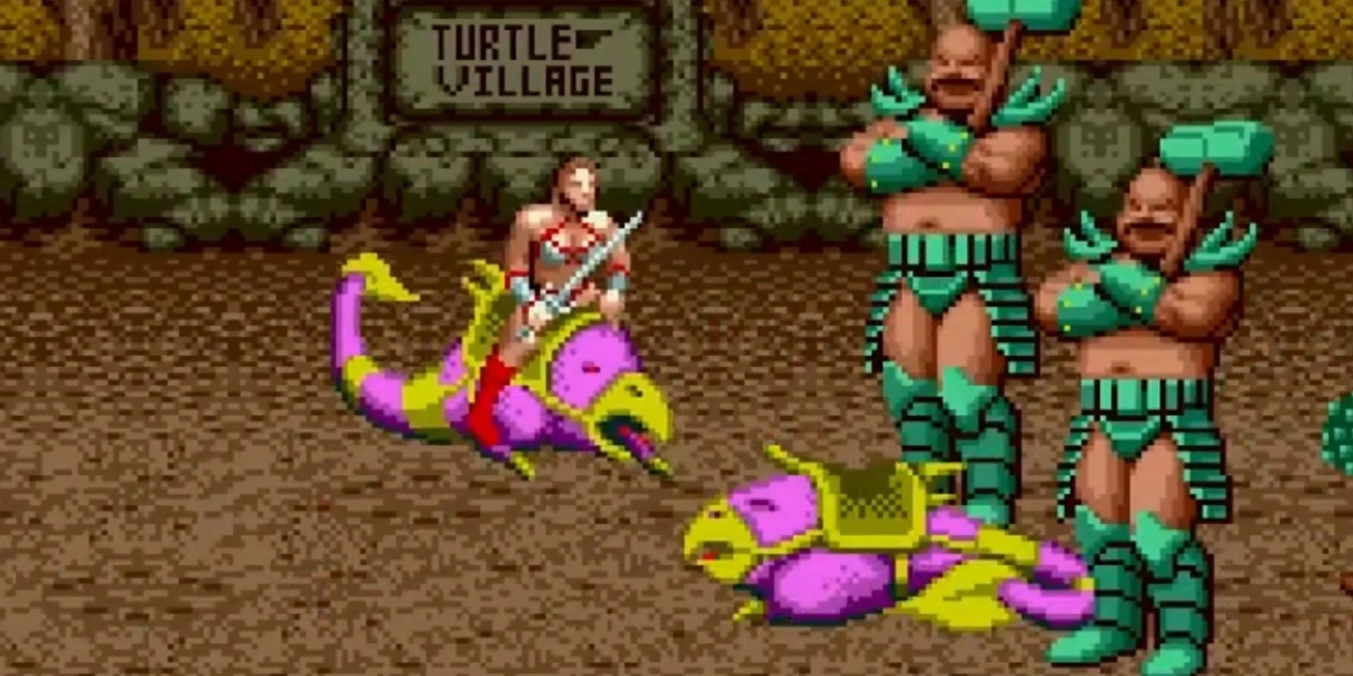 Chiến binh cưỡi thú chiến đấu trong tựa game chặt chém huyền thoại Golden Axe