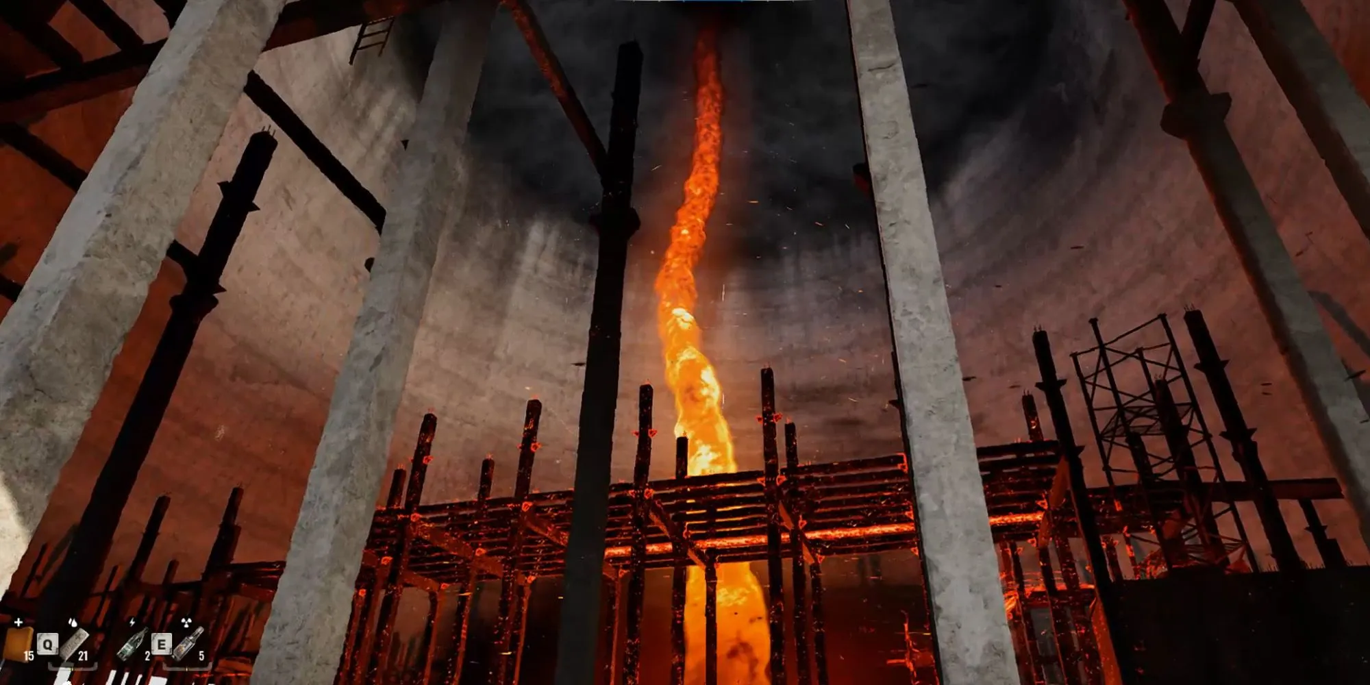 Dị thường xoáy lửa Fire Whirl rực cháy trong khu Cooling Towers của STALKER 2