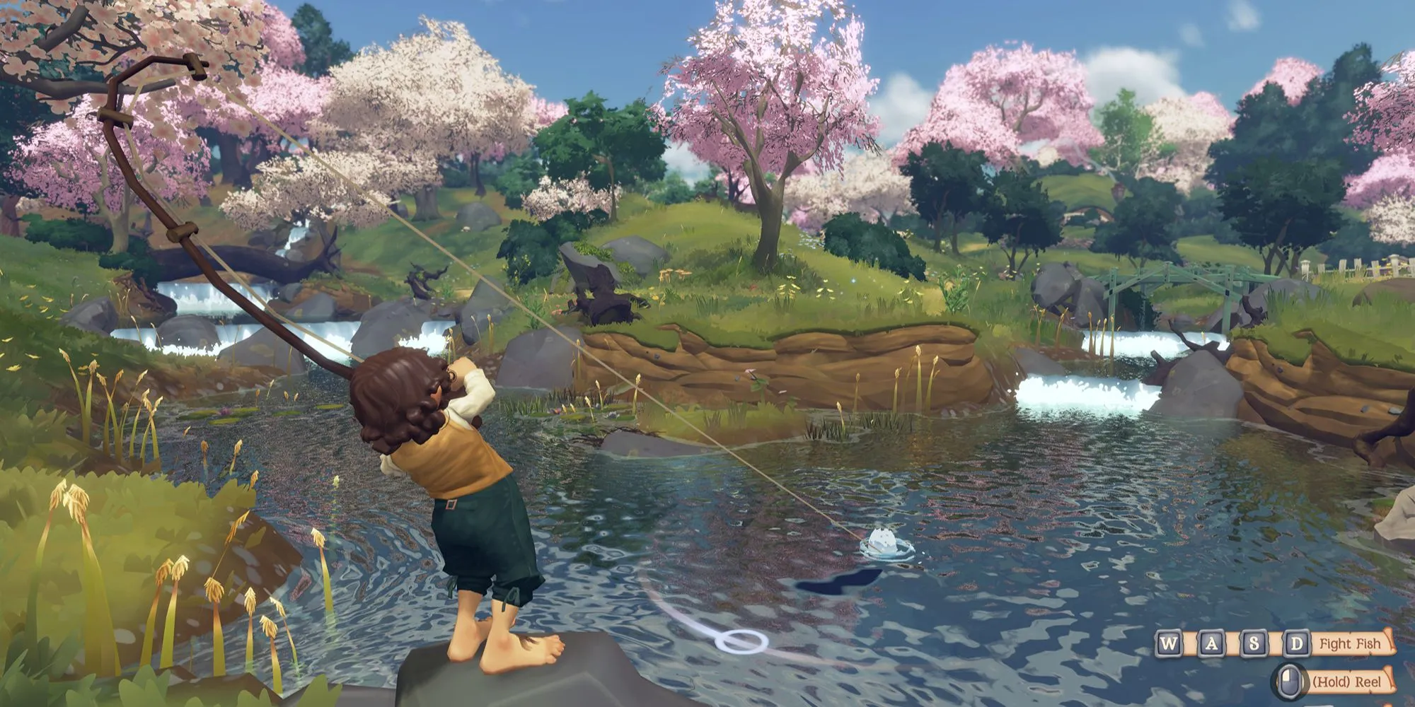 Giao diện câu cá thư giãn cạnh bờ sông Bywater trong Tales of the Shire