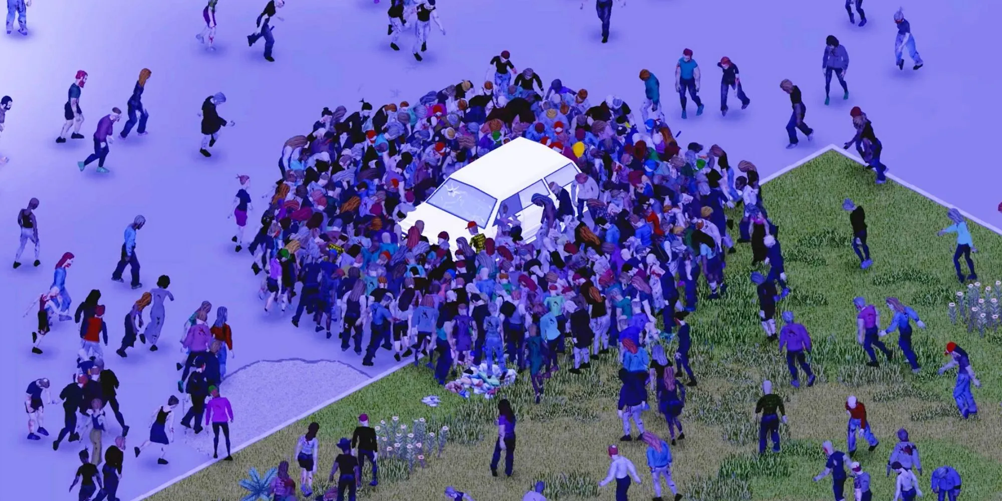 Góc nhìn từ trên cao của thế giới đổ nát hậu tận thế đầy zombie trong Project Zomboid