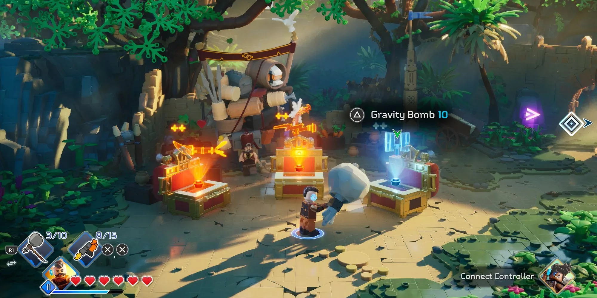 Hộp rương chứa kỹ năng và vũ khí trong game LEGO Horizon Adventures