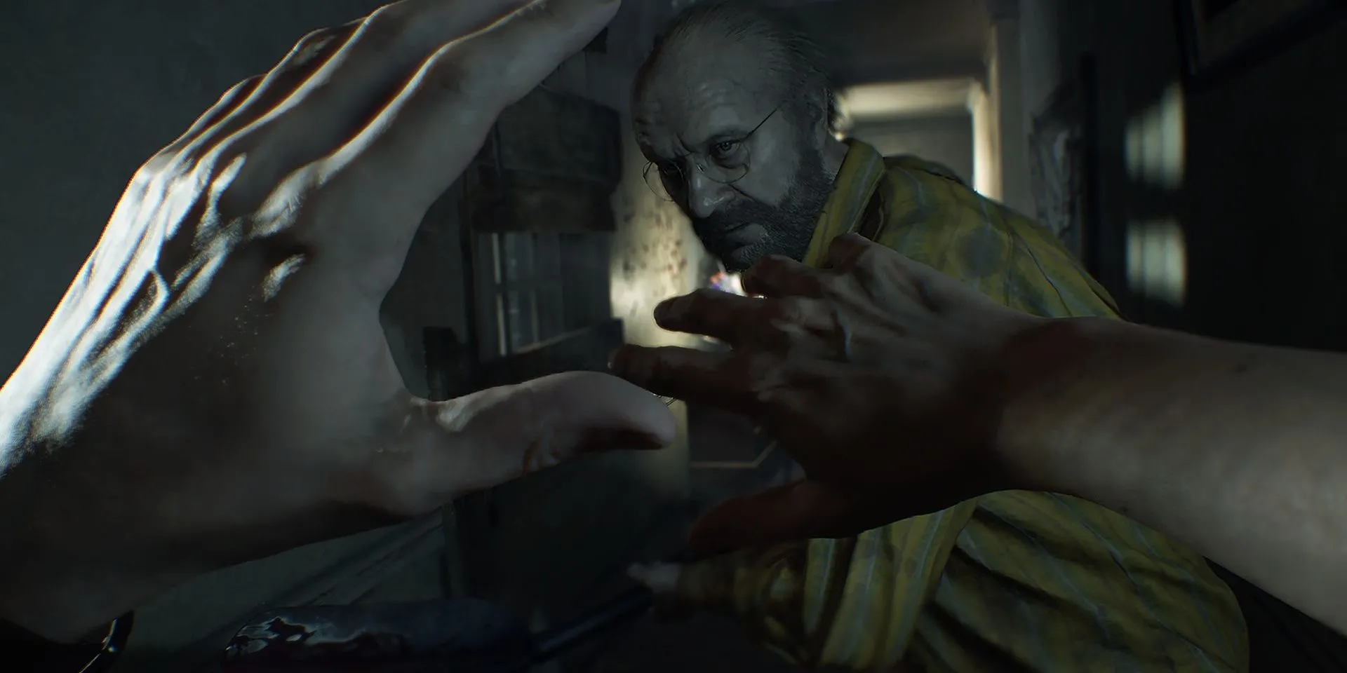 Jack Baker truy đuổi người chơi trong Resident Evil 7 Biohazard