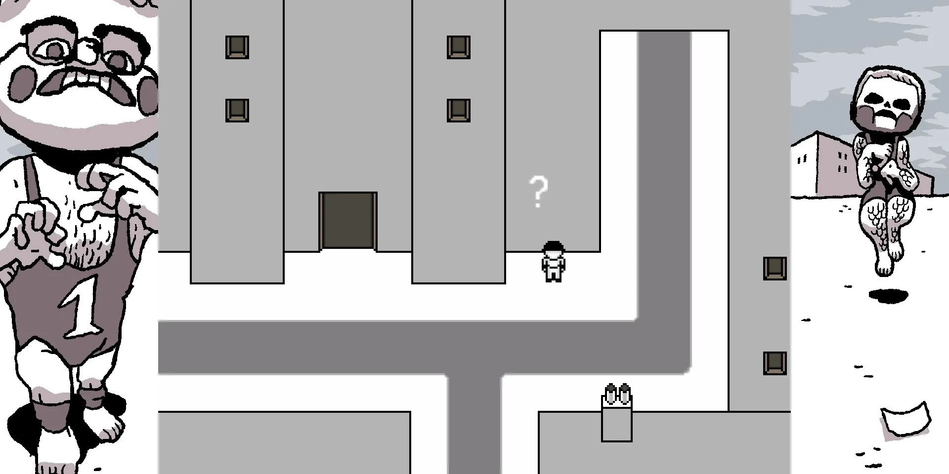 Khu Vực 2 đã được thanh tẩy bên ngoài Thư viện trong game OFF, hướng đi bị che khuất.