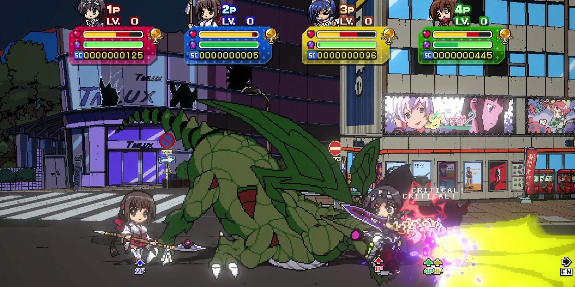 Một nhân vật chibi đang tấn công quái vật trong game Phantom Breaker: Battle Grounds Ultimate
