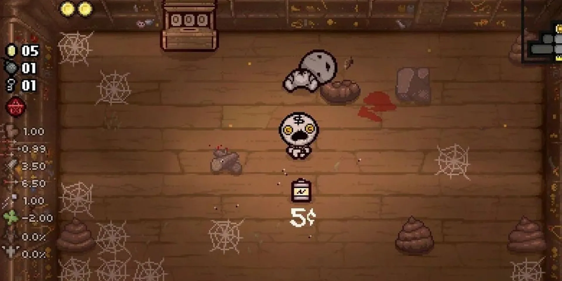 Nhân vật The Keeper bị nguyền rủa trong cửa hàng game The Binding of Isaac Rebirth, được mở khóa thông qua ARG