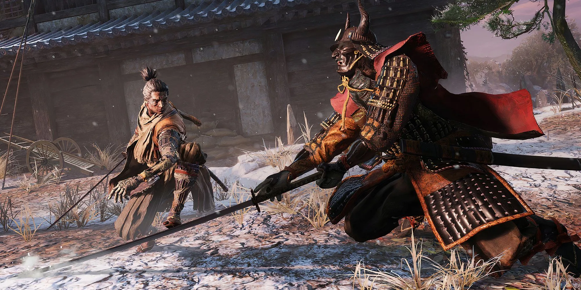 Sekiro thực hiện đòn phản Mikiri Counter với mini-boss
