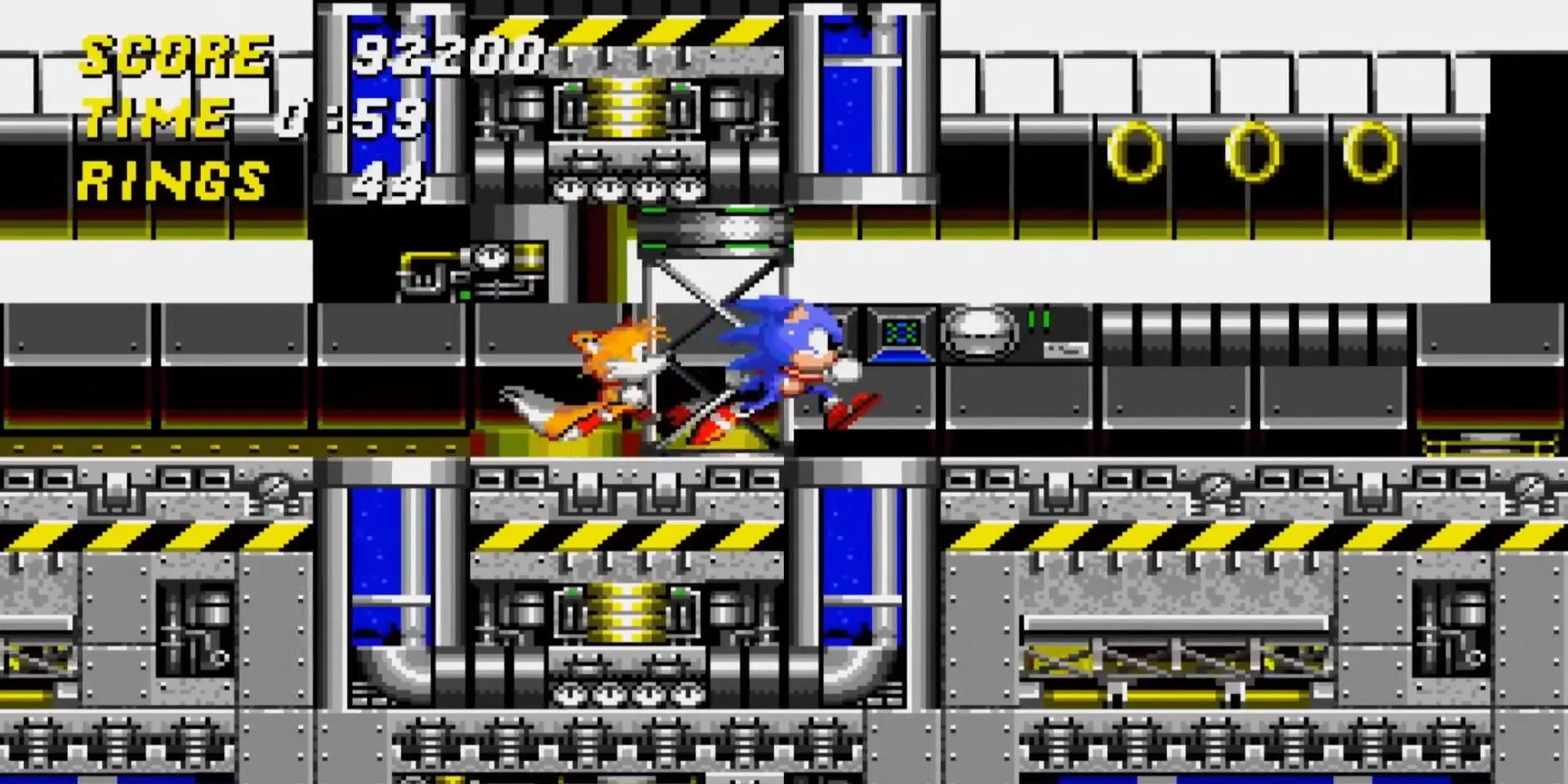 Sonic và Tails lướt qua Chemical Plant Zone trong tựa game biểu tượng Sonic the Hedgehog 2