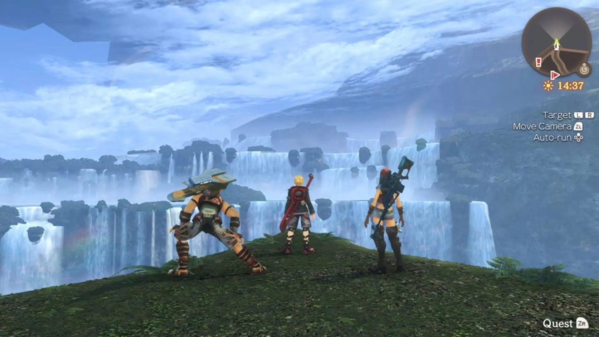 Thế giới rộng lớn và các nhân vật của Xenoblade Chronicles, nổi bật với cốt truyện điện ảnh