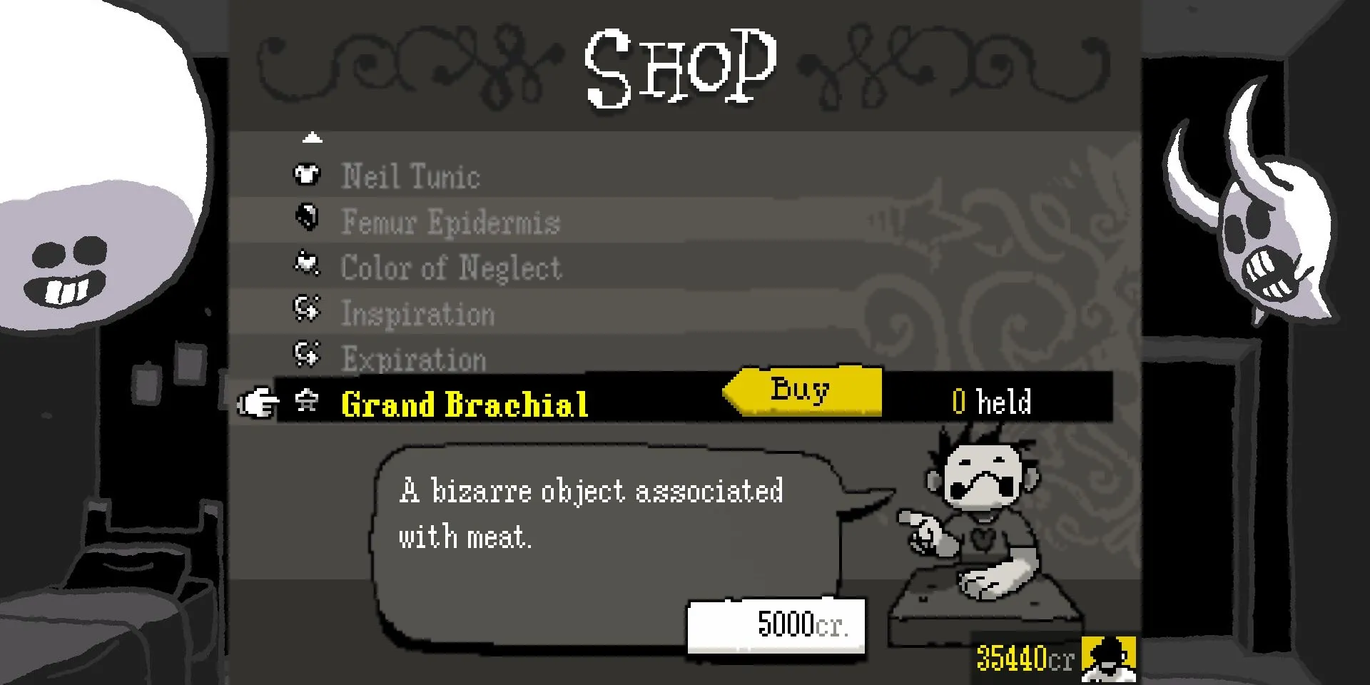 Zacharie rao bán vật phẩm Grand Brachial trong game OFF với giá 5000 credits.