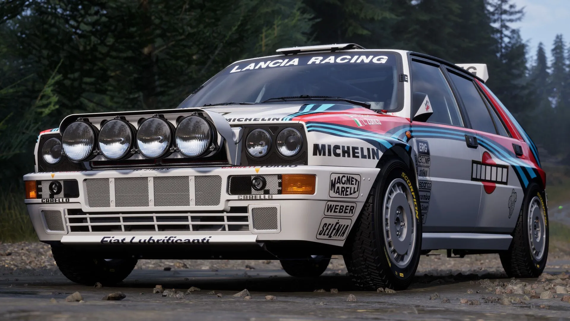 Ảnh bìa Assetto Corsa Rally thể hiện xe rally và cảnh trường được quét laser trên nền Unreal Engine 5