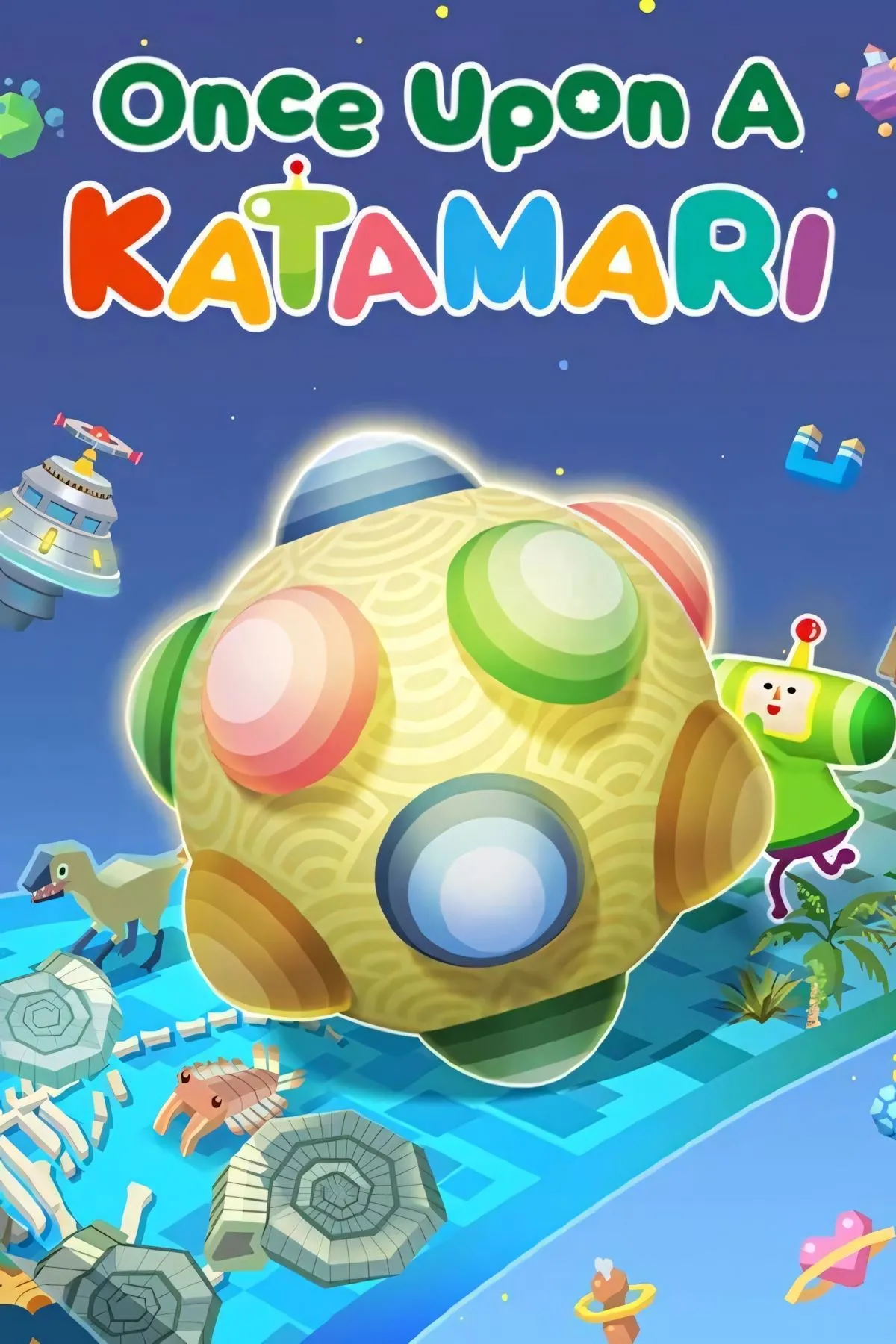 Bìa Once Upon A KATAMARI với Prince và King of the Cosmos trên nền màu sáng