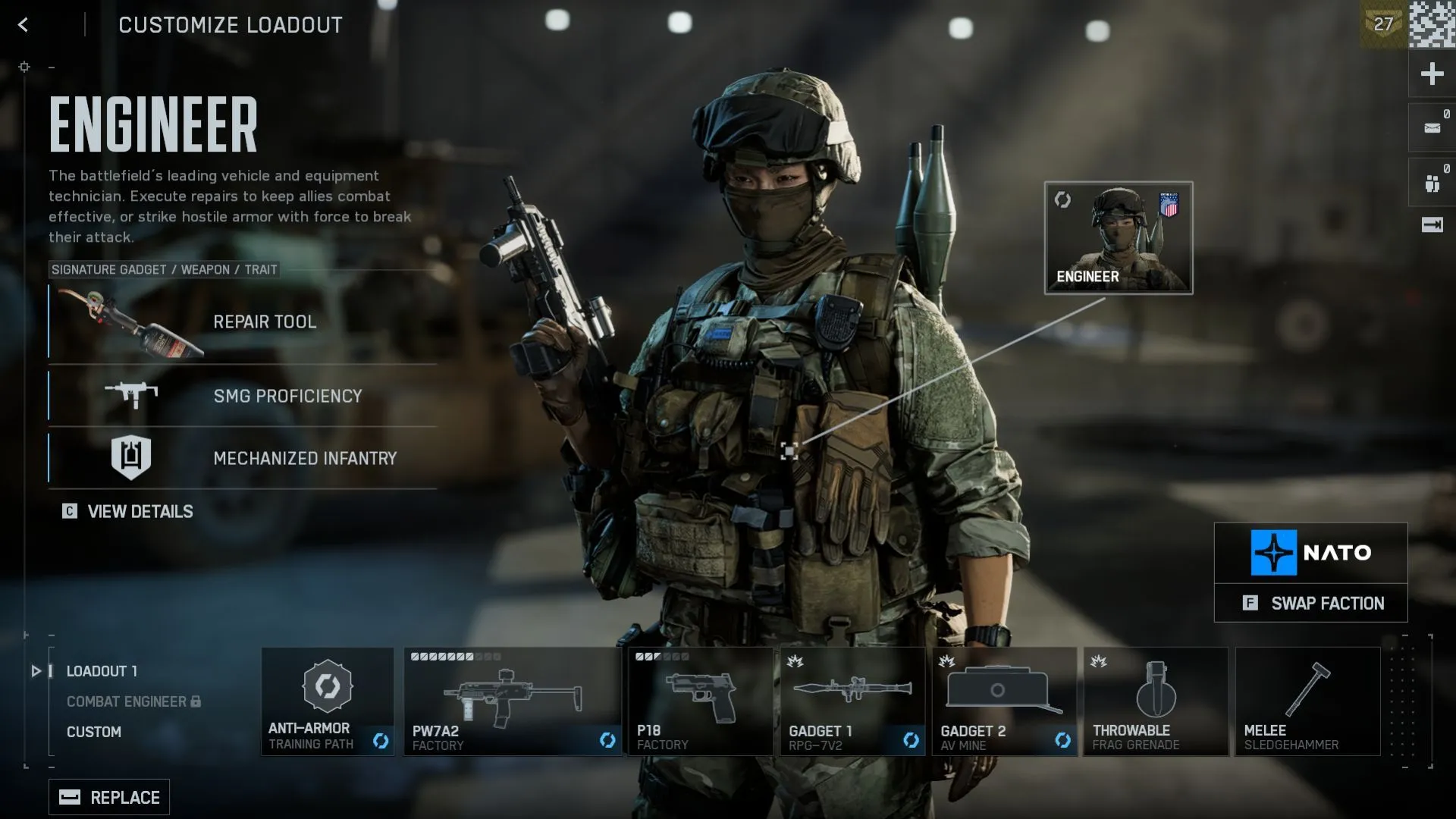 Engineer Battlefield 6 sửa xe trên chiến trường