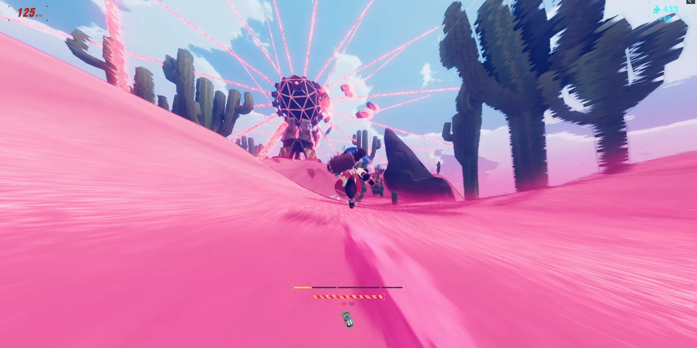 Haste chạy xuyên sa mạc, góc nhìn hành động tốc độ cao