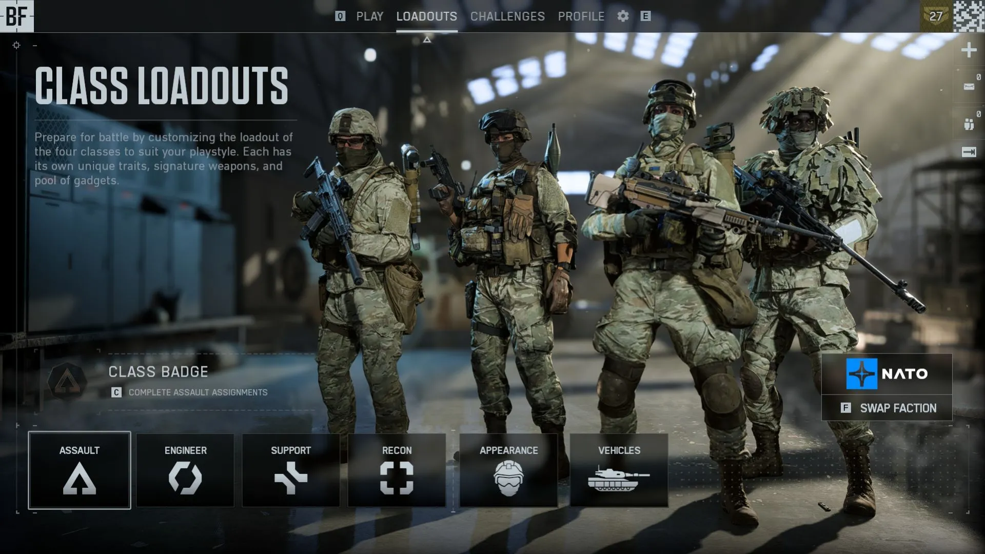 Hệ thống loadout các lớp Battlefield 6
