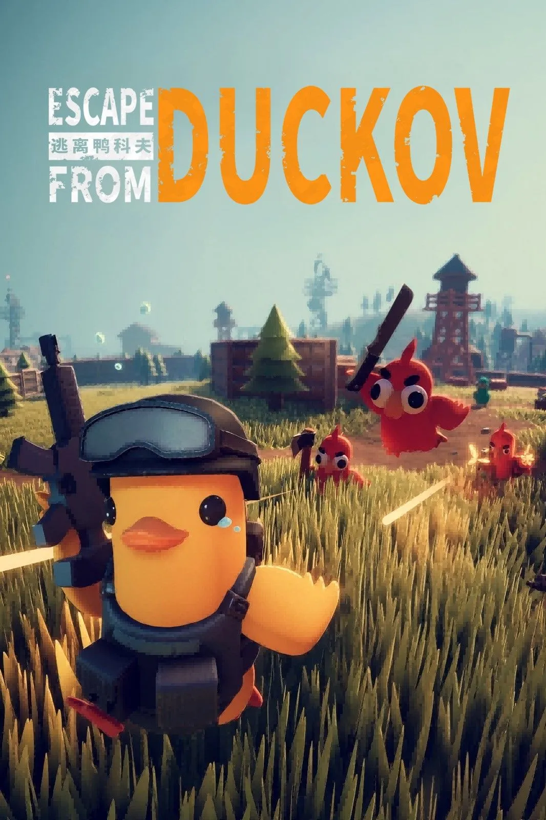 Hình ảnh game Escape From Duckov - vịt cầm súng low-poly trong trận chiến