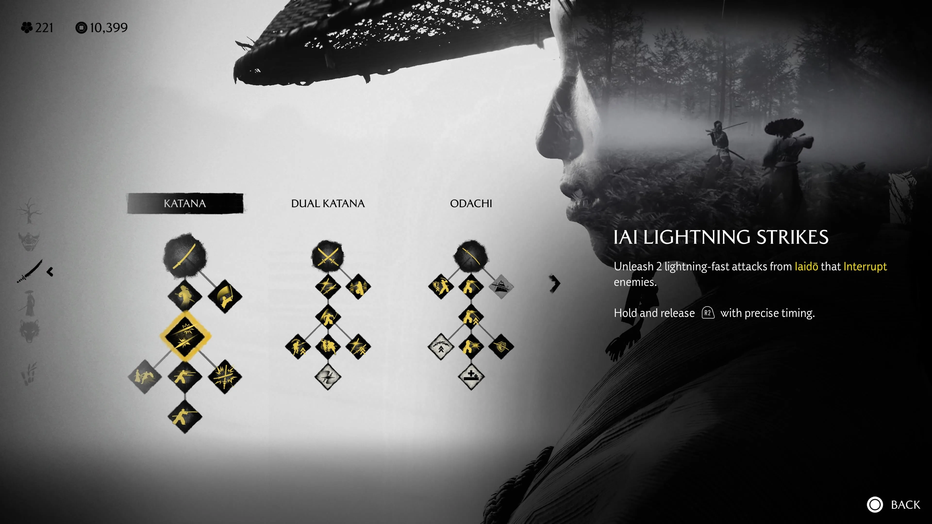 Iai Lightning Strikes yêu cầu nhập timing heavy attack để interrupt đối thủ