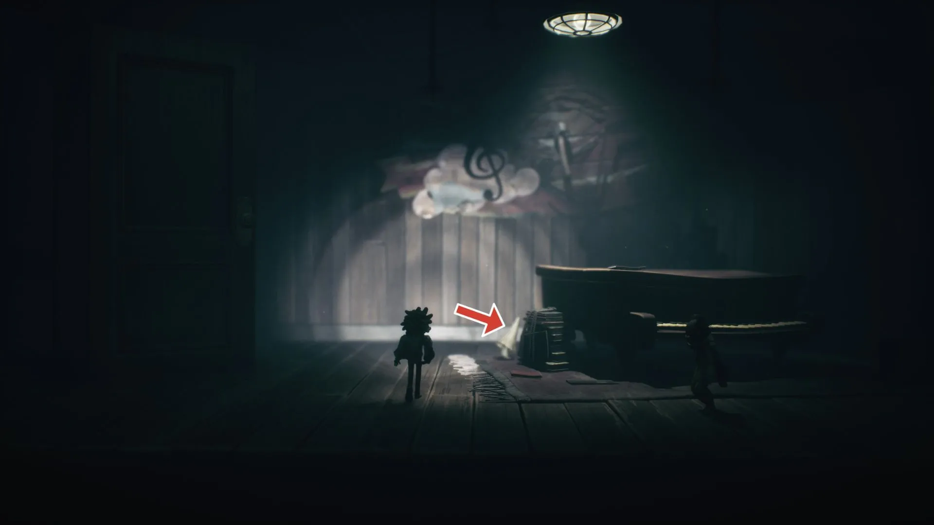 Nome #5 xuất hiện sau cửa bí mật cạnh piano Little Nightmares 3