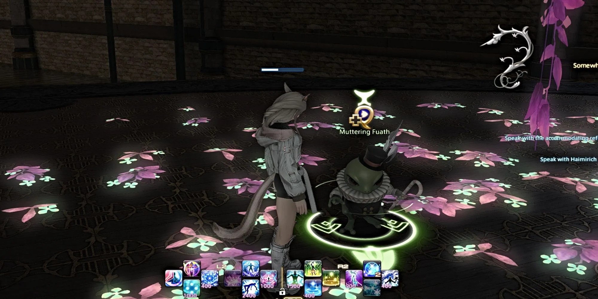 NPC Bright-eyed Child và khung nhiệm vụ Pilgrimage of Light trong FFXIV