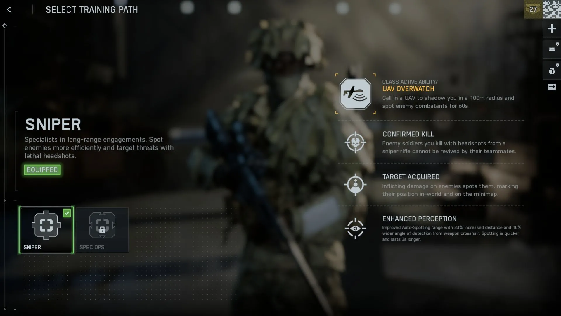 Recon Sniper perks và drone