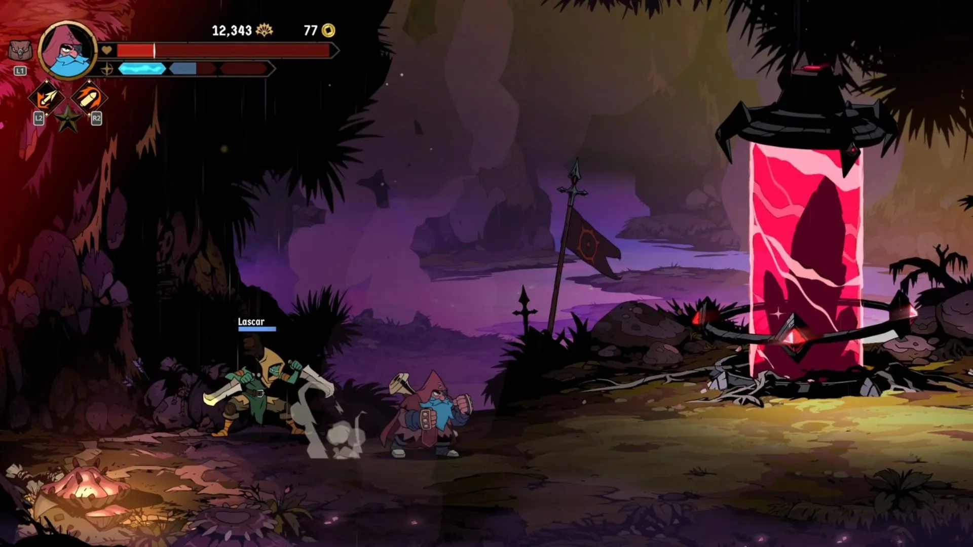 Ritual of Bramble ở Jaroba — tinh thể đỏ giữa kẻ địch