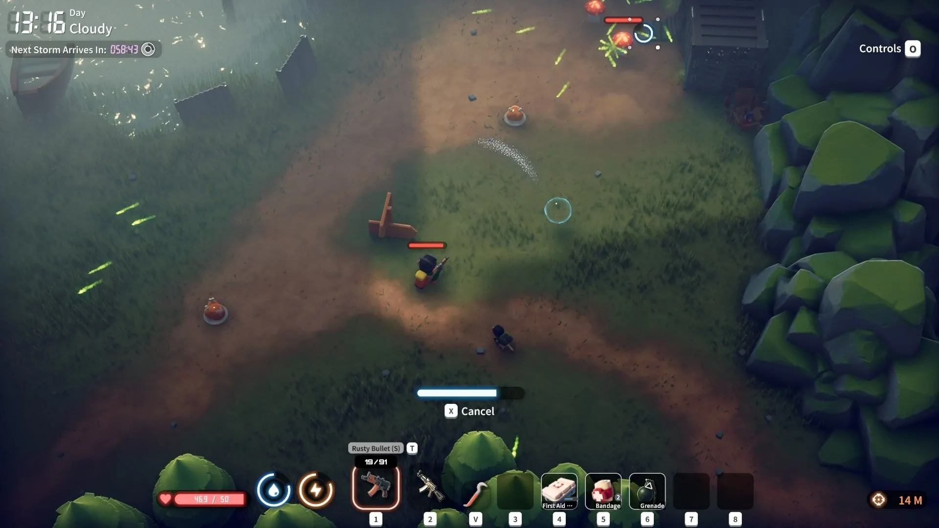 Screenshot gameplay Escape From Duckov — vịt cầm súng trong raid