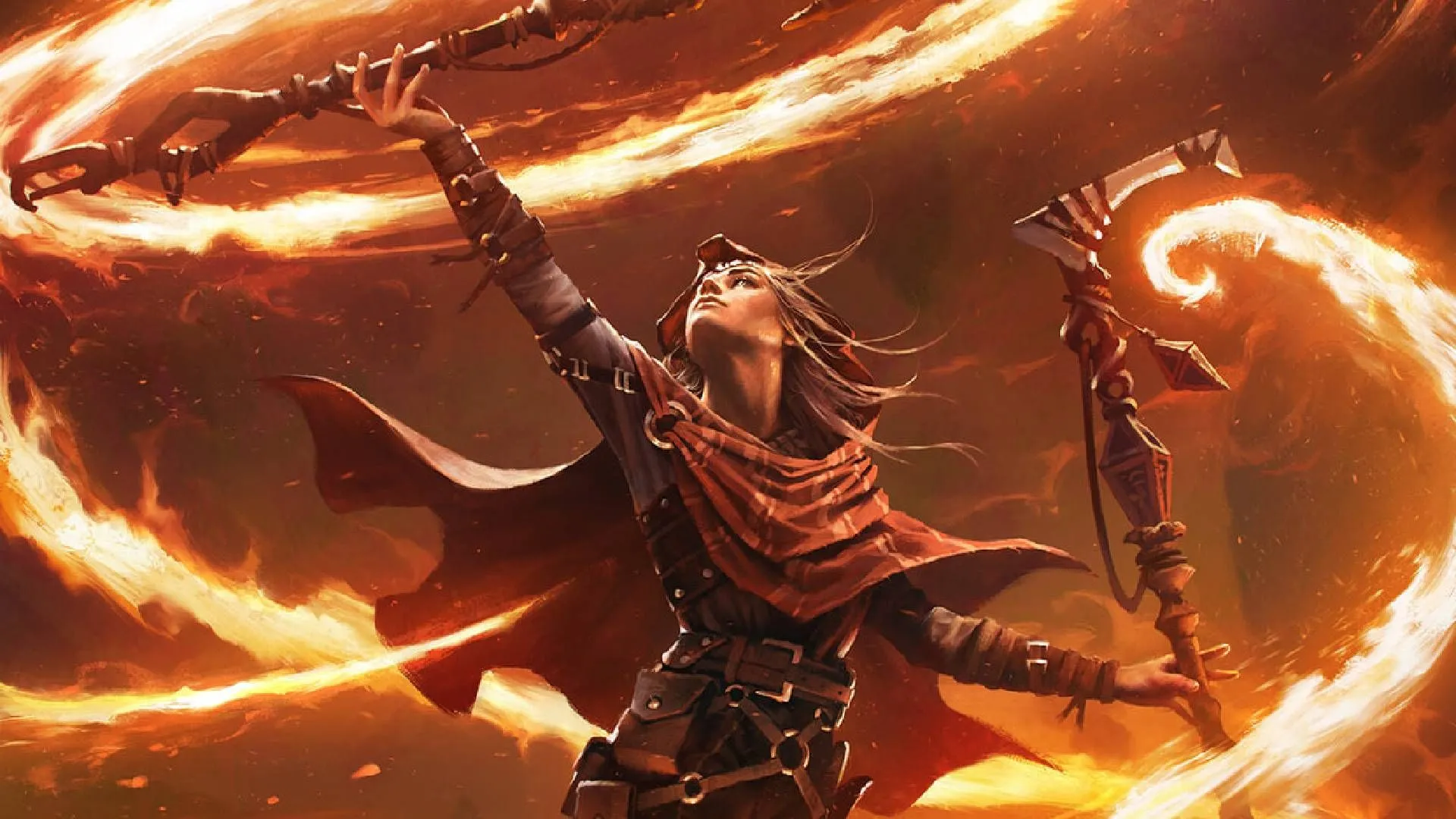 Sorcerer Pyromancer tập trung vào phép lửa và Fireball