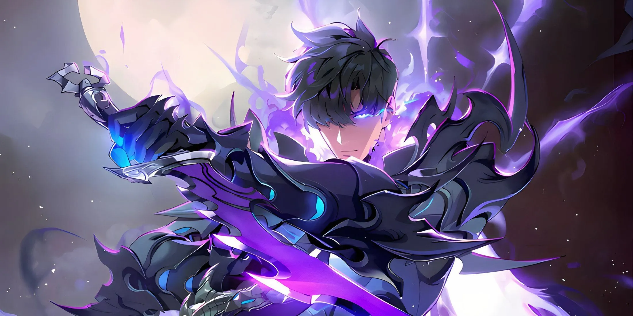 Sung Jinwoo biến hình Monarch trong Solo Leveling ARISE OVERDRIVE, thể hiện kỹ năng cuối và hiệu ứng bóng tối